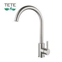 Wholesale 304 stainless steel hot cold mixer kitchen faucet tap single handle brushed deck mounted kitchen sink faucet