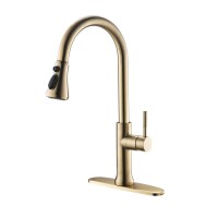 Commercial Brushed Gold swivel kitchen mixer tap,pull out hose kitchen faucets, touch sensor kitchen faucets with pull down